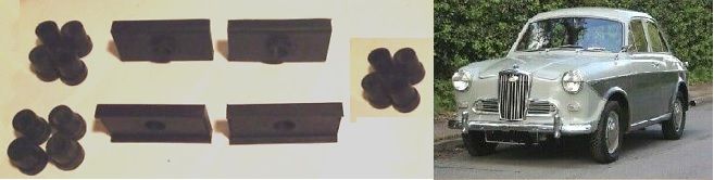 REAR SPRING BUSHES KIT - SPRING BUSHES, SHACKLE BUSHES & SPRING PADS (Wolseley 1500) (1958- 65)  